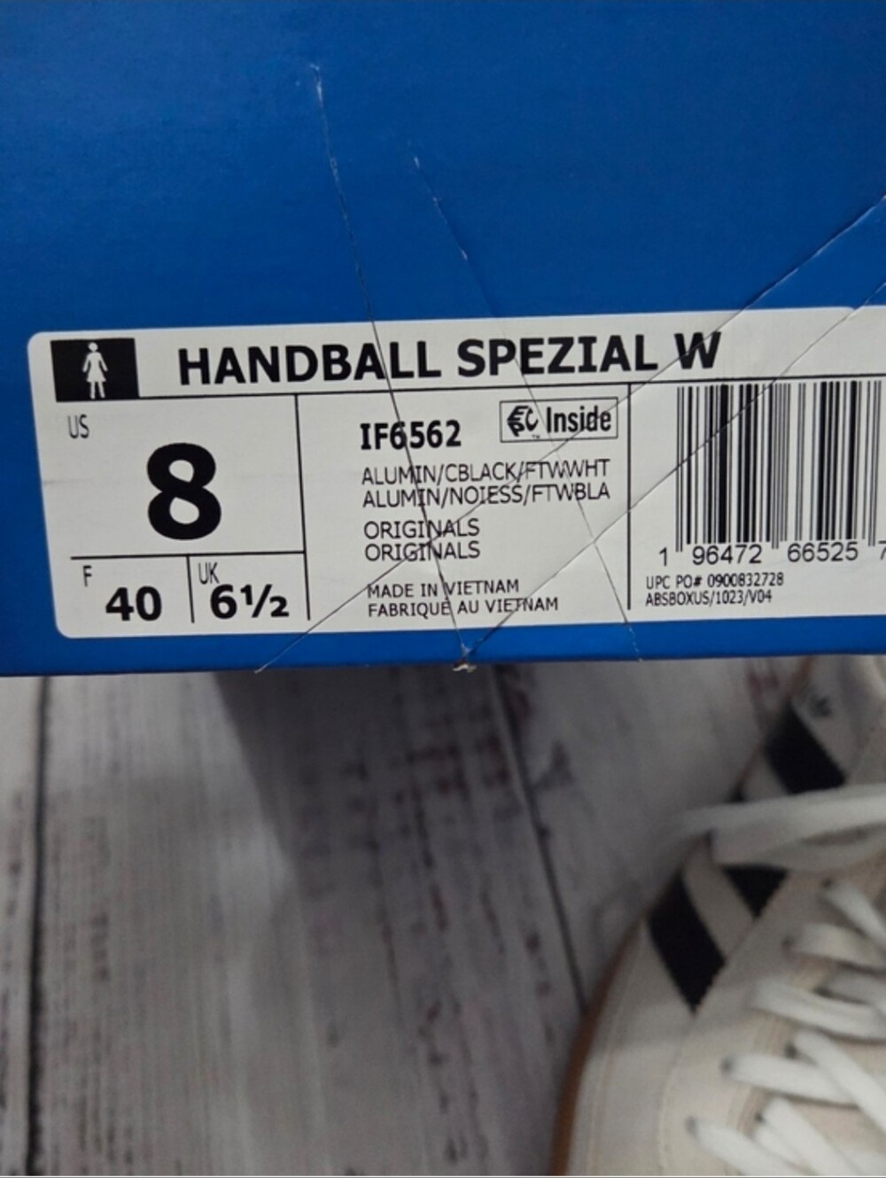 Adidas Handball Spezial Womens 7.5 8 NEW NIB Alumina / Core Black / Cloud White - Picture 7 of 13